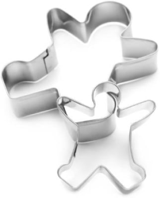 Silver gingerbread man cookie cutters